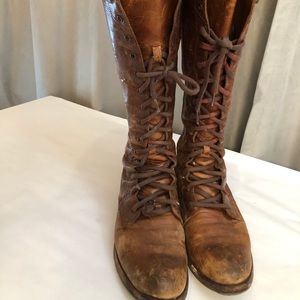 Frye lace up riding leather boots